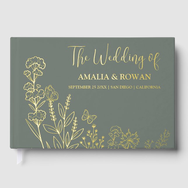 Livre D'or Mariage Fleurs de prairie (Recto)