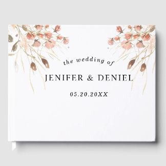 Livre D'or Mariage Floral Aquarelle Séchée Boho