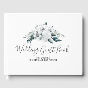 Livre D'or Mariage floral blanc
