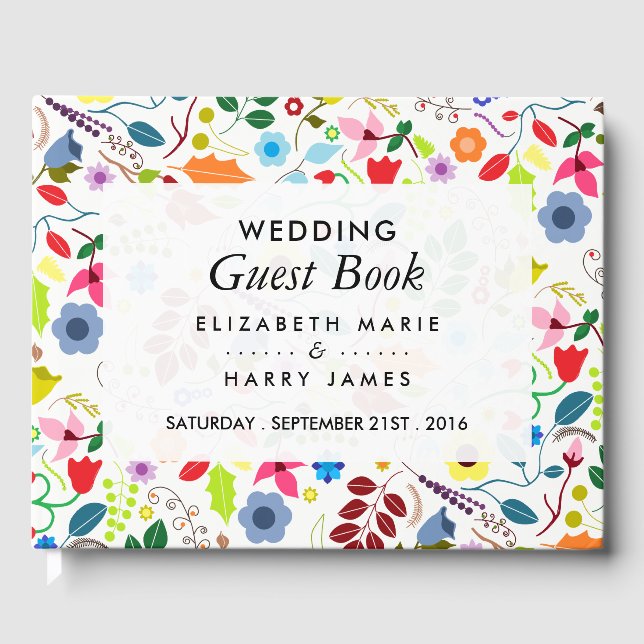 Livre D'or Mariage floral chic boho moderne (Recto)