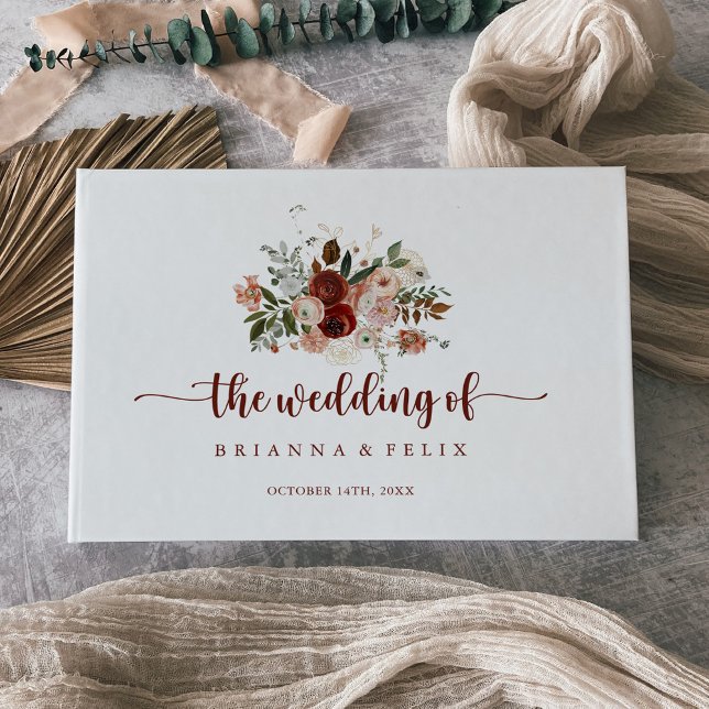 Livre D'or Mariage Floral couleur or rustique (Créateur téléchargé)