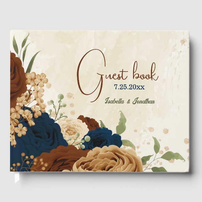 Livre D'or mariage floral de terre cuite (Recto)