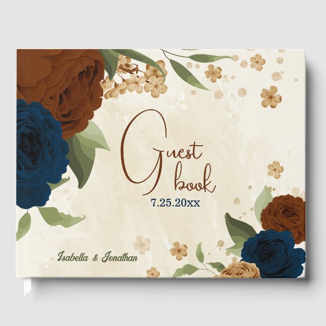 Livre D'or mariage floral de terre cuite (Recto)
