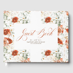 Livre D'or Mariage floral en terre cuite Boho
