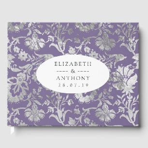 Livre D'or Mariage floral lavande et argent