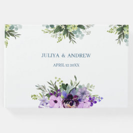 Livre D'or Mariage floral pourpre