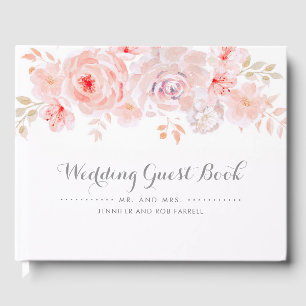 Livre D'or Mariage floral rose doux
