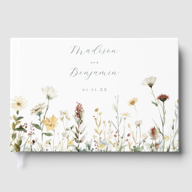 Livre D'or Mariage floral rustique (Recto)