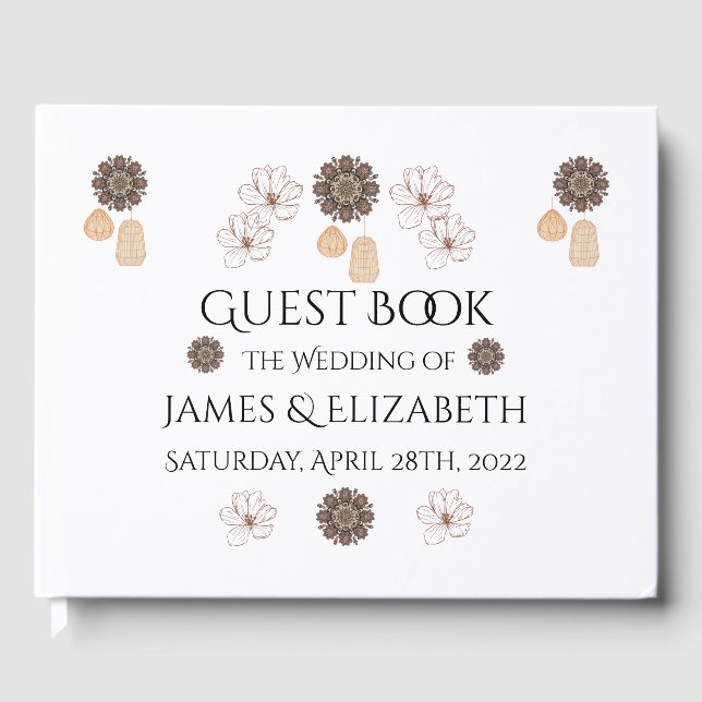 Livre D'or Mariage Floral Rustique Boho (Recto)