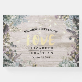 Livre d'or mariage Floral String Lights Rustic Woo
