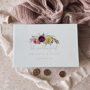 Livre D'or Mariage floral Tropical Boho Or