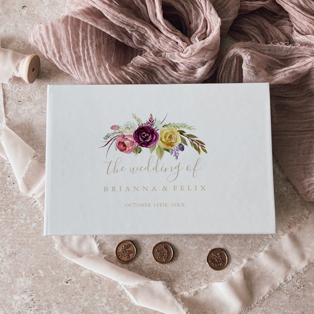 Livre D'or Mariage floral Tropical Boho Or (Créateur téléchargé)