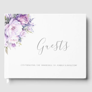 Livre D'or Mariage floral violet de lavande enchanté