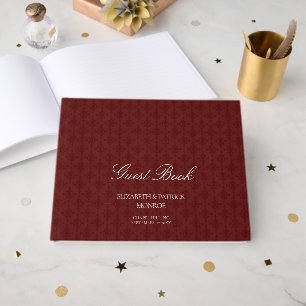 Livre D'or Mariage Formel Moderne Classique Damassé Bourgogne