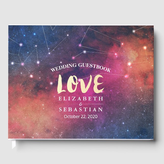 Livre d'or mariage Galaxy Star Nebula Constellatio (Recto)