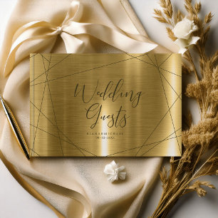 Livre D'or Mariage géométrique métallique Gold ID648