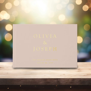 Livre D'or Mariage Gold Foil Personnalisé Dusty Rose