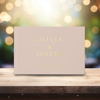 Livre D'or Mariage Gold Foil Personnalisé Dusty Rose