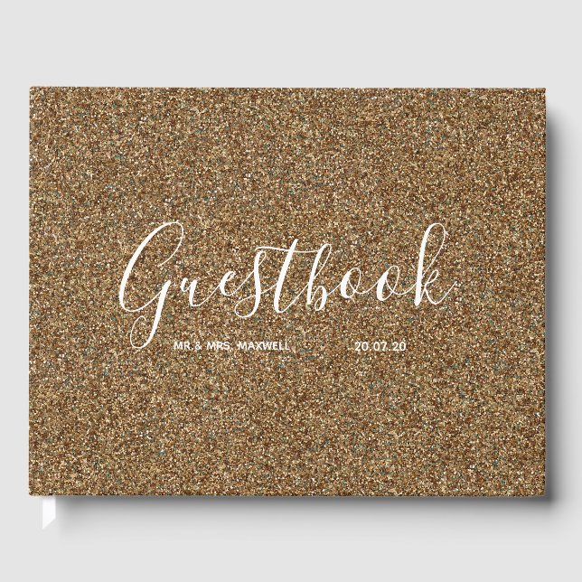 Livre d'or mariage | Gold Parties scintillant Chic (Recto)