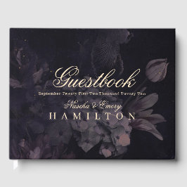 Livre D'or Mariage gothique Aquarelle violette  Floral Boho