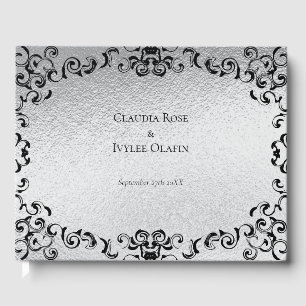 Livre D'or Mariage gothique argenté et noir
