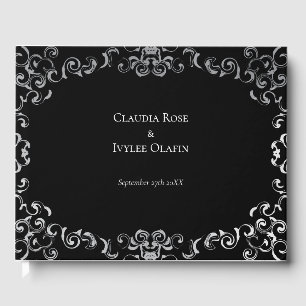 Livre D'or Mariage gothique argenté et noir