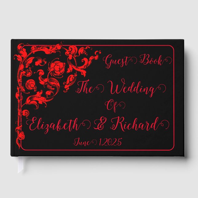 Livre D'or Mariage gothique foncé (Recto)