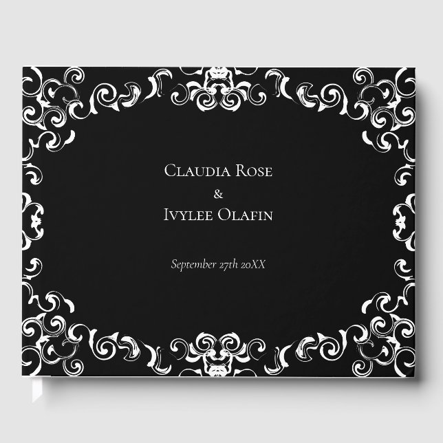 Livre D'or Mariage gothique noir et blanc (Recto)