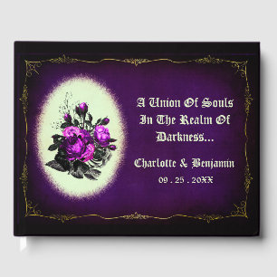 Livre D'or Mariage gothique pourpre foncé