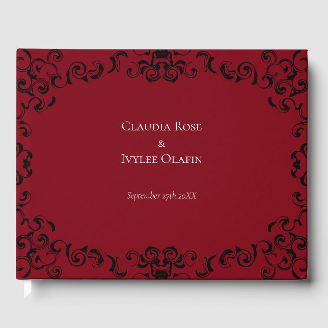 Livre D'or Mariage gothique rouge et noir (Recto)