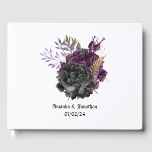Livre D'or Mariage gothique violet noir et or