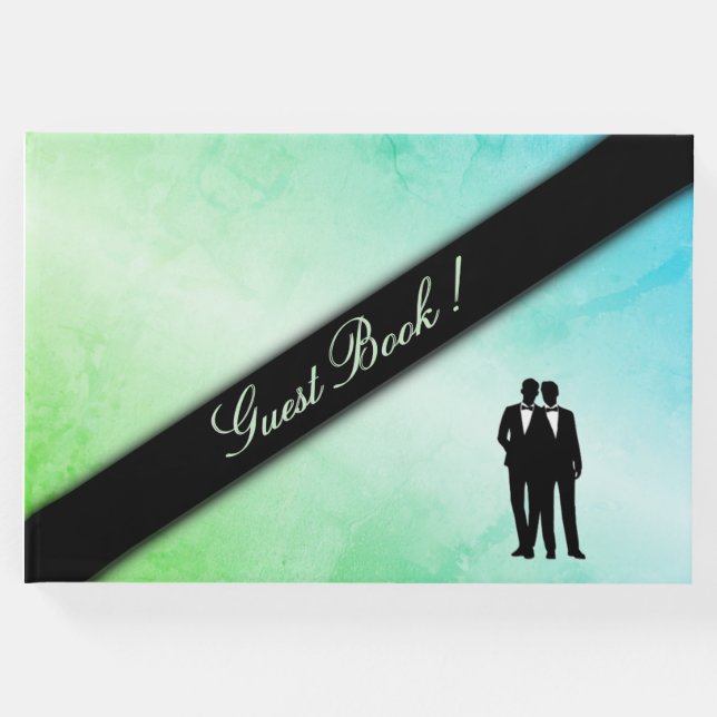 Livre D'or Mariage gris vert frais (Devant)