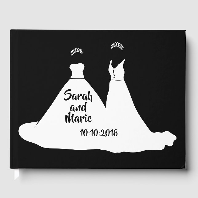 Livre D'or Mariage lesbienne gris noir et blanc (Recto)