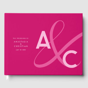 Livre D'or Mariage Magenta Moderne et Audacieux