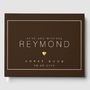 Livre D'or mariage marron moderne et élégant