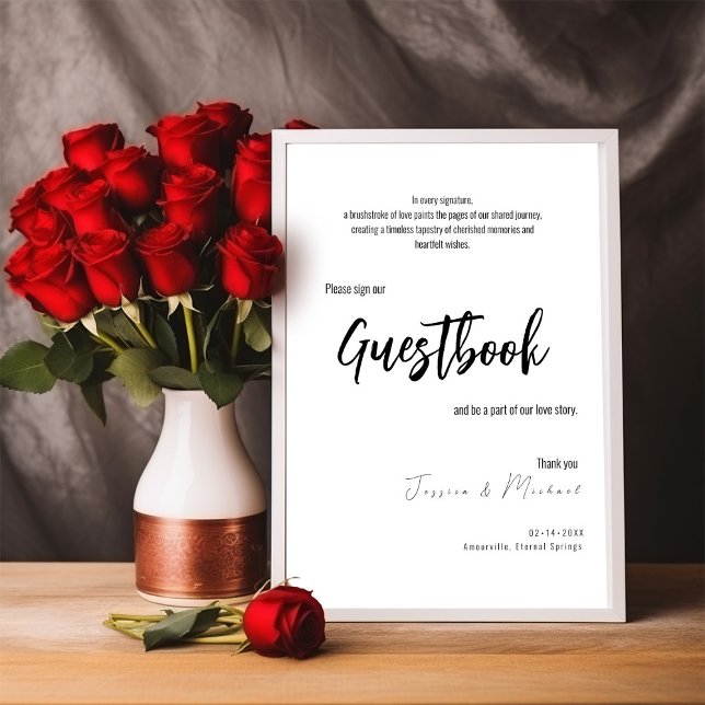 Livre d'or mariage Minimalist Elegant (Beautiful Wedding guestbook Sign Our Guestbook poster from Minimalist Elegant collection)