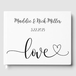 Livre D'or Mariage minimaliste noir et blanc
