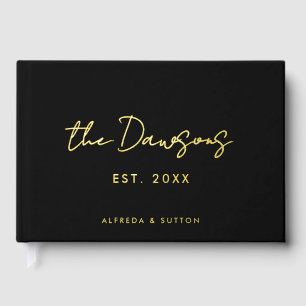 Livre D'or Mariage moderne Black & Gold