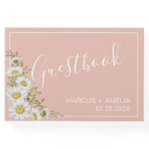 Livre d'or Mariage moderne Blush & White Daisies