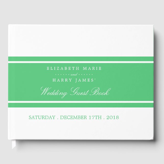 Livre D'or Mariage moderne Emerald Green (Recto)