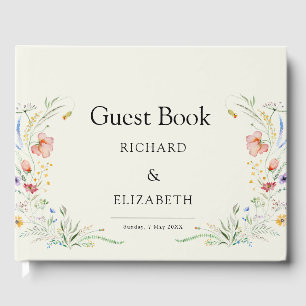 Livre D'or Mariage moderne Fleur sauvage minimal élégant