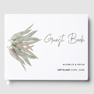 Livre D'or Mariage moderne minimaliste script Eucalyptus