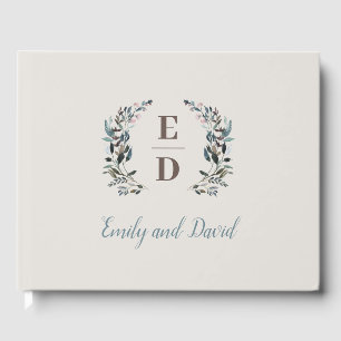Livre D'or Mariage Monogramme de la crête de jardin