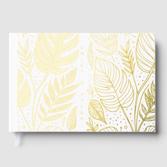 Livre D'or Mariage Monstera Gold Foliage (Recto)