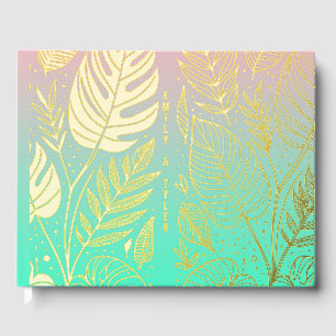 Livre D'or Mariage Monstera Gold Foliage