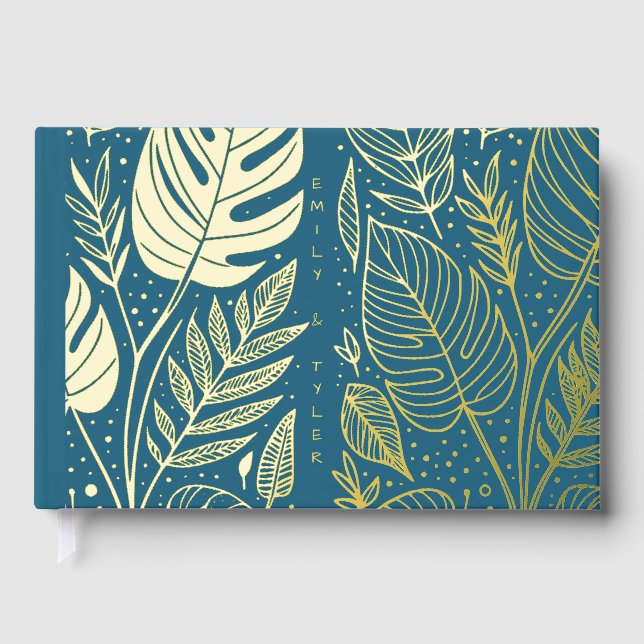 Livre D'or Mariage Monstera Gold Foliage (Recto)