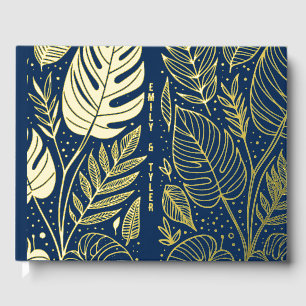 Livre D'or Mariage Monstera Gold Foliage