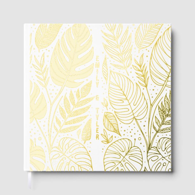 Livre D'or Mariage Monstera Gold Foliage (Recto)