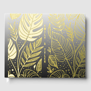 Livre D'or Mariage Monstera Gold Foliage