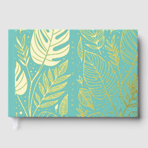 Livre D'or Mariage Monstera Gold Foliage